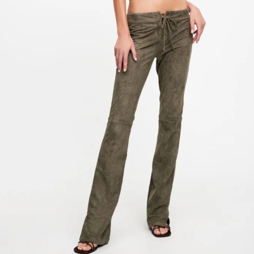 Lioness Down for You Suede Pant - Khaki